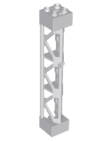 Support 2 x 2 x 10 Girder Triangular Vertical - Type 4 - 3 Posts, 3 Sections, 95347 Light Bluish Gray N