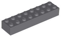 Brick 2 x 8, 3007 Dark Bluish Gray U