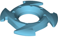 Ring 4 x 4 with 2 x 2 Hole and 4 Arrow Ends (Ninjago Spinner Crown), 98341 Medium Azure U