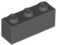 Brick 1 x 3, 3622 Dark Gray U