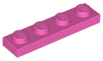 Plate 1 x 4, 3710 Dark Pink U