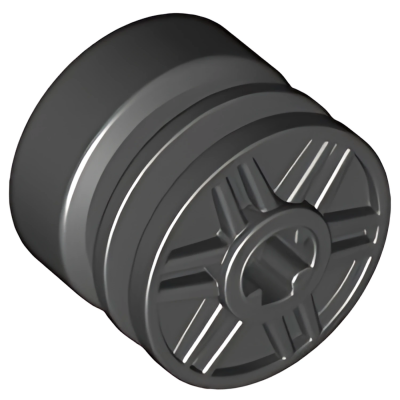 Деталь LEGO Wheel 18mm D. x 14mm with Axle Hole, Fake Bolts and Shallow Spokes 55982 (67125) Black U
