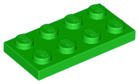 Plate 2 x 4, 3020 Bright Green U