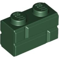 Brick, Modified 1 x 2 with Masonry Profile 98283 Dark Green N