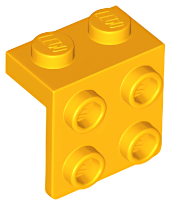 Деталь LEGO Bracket 1 x 2 - 2 x 2 44728 (21712, 86644, 92411) Bright-Light Orange U