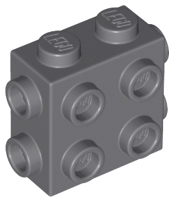Brick, Modified 1 x 2 x 1 2/3 with Studs on Side and Ends, 67329 Dark Bluish Gray N