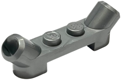 Plate, Modified 1 x 4 with Angled Tubes, 61072 Flat Silver N
