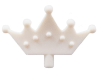 Minifigure, Crown Tiara, 5 Points, Rounded Ends, 33322 White U