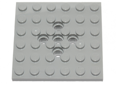 Plate, Modified 6 x 6 with 5 Pin Holes, 73110 Light Bluish Gray U