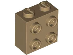 Brick, Modified 1 x 2 x 1 2/3 with Studs on Side 22885 Dark Tan N