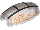 Windscreen 10 x 6 x 3 Bubble Canopy Double Tapered with Square Front Cutout with Ninjago Silver Frame with Orange Cracks Pattern, 10312pb06  