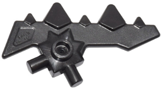 Minifigure, Weapon Blade with Bars and 5 Spikes, 23861 Pearl Dark Gray U