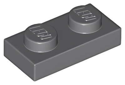Деталь LEGO Plate 1 x 2 3023 Dark Bluish Gray U