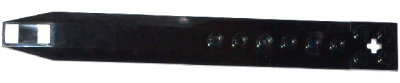 Plate, Modified 2 x 16 with Angled Side Extensions and Axle Hole (Rotor Blade) with 2 White Stripes Pattern (Sticker) - Set 60034, 62743pb003 Black U