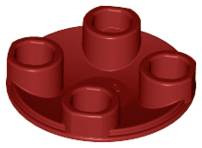 Plate, Round 2 x 2 with Rounded Bottom (Boat Stud), 2654 Dark Red U