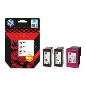 Комплект картриджей HP 46 Black Color два черных 1 цветной F6T40AE