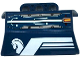 Technic, Panel Engine Block Half / Side Intake with White Stripes, Horse Head and Circuitry Pattern Model Left Side (Stickers) - Set 70312, 61069pb008L  