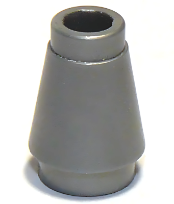 Деталь LEGO Cone 1 x 1 with Top Groove 4589b (28701, 59900, 64288) Flat Silver U