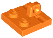 Hinge Plate 2 x 2 Locking with 1 Finger on Top, 92582 Orange N