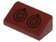 Slope 30 1 x 2 x 2/3 with 2 Black Circles, Open Circles and Dots on Reddish Brown Background Pattern (Sticker) - Set 75254, 85984pb232  