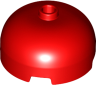 Brick, Round 3 x 3 x 1 1/3 Dome Top - Open Stud, 49308 Red N