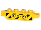 Hinge Brick 1 x 4 Locking with Black and Yellow Danger Stripes and 'MAX-2T' Pattern on Both Sides (Stickers) - Set 60033, 30387pb008
