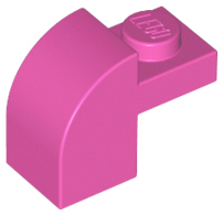 Slope, Curved 2 x 1 x 1 1/3 with Recessed Stud, 6091 Dark Pink U
