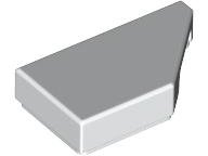 Tile, Modified 1 x 2 Wedge Right, 5092 White N