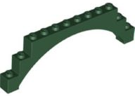 Деталь Lego Арка 1 x 12 x 3 Raised Arch with 5 Cross Support 18838 Dark Green N