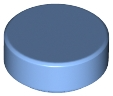 Tile, Round 1 x 1, 98138 Medium Blue N