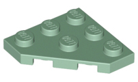 Wedge, Plate 3 x 3 Cut Corner, 2450 Sand Green U