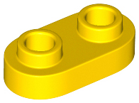 Plate, Round 1 x 2 with Open Studs, 35480 Yellow N