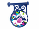 Road Sign Round on Pole with Flat Top Attachment with Mountains and Cabin Pattern on Both Sides (Stickers) - Set 41323, 13459pb007  