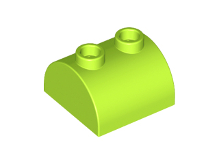 Slope, Curved 2 x 2 Double with 2 Hollow Studs, 30165 Lime U