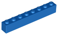 Brick 1 x 8, 3008 Blue U