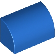 Slope, Curved 1 x 2 with Bottom Stud Holder, 37352 Blue N