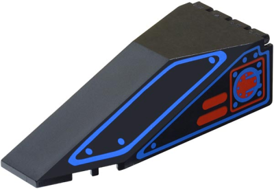 Windscreen 10 x 4 x 2 1/3 Canopy with Blue Outlines and Red Square Pattern, 2507pb04 Black U