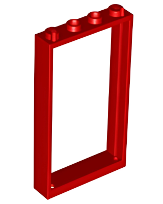 Деталь LEGO Рамка двери Lego Door, Frame 1 x 4 x 6 with 2 Holes on Top and Bottom 60596 (40289, 66190) Red U