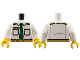 Torso Airplane Pilot, Shirt with Dark Green Tie, Belt, Epaulettes and Gold Logo Pin Pattern / White Arms / Yellow Hands, 973pb1433c01  