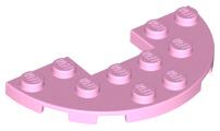 Plate, Round Half 3 x 6 with 1 x 2 Cutout, 18646 Bright Pink N
