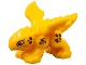 Dragon, Baby with 4 Feet and Open Wings with Bright Light Yellow Eyes and Reddish Brown Scales Pattern, 3215pb02