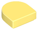 Tile, Round 1 x 1 Half Circle Extended, 24246 Bright Light Yellow U