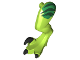 Dinosaur Leg Large (Rear) Raptor Left with Pin with Black Claws and Dark Green Stripes over Green Pattern, 98071pb09