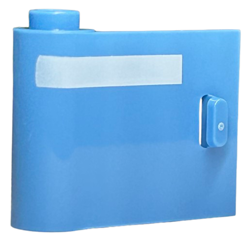 Door 1 x 3 x 2 Left - Open Between Top and Bottom Hinge with Horizontal White Stripe Pattern, 92262pb004