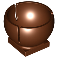 Cylinder Hemisphere 3 x 3 Ball Turret Socket with 2 x 2 Base 44358 Reddish Brown U