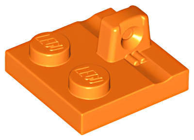 Деталь LEGO Шарнир Lego Hinge Plate 2 x 2 Locking with 1 Finger on Top 92582 (53968) Orange U