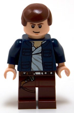 Минифигурка Lego Han Solo, Reddish Brown Legs with Holster Pattern, Open Jacket sw0290