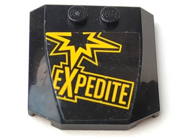 Wedge 4 x 4 x 2/3 Triple Curved with Yellow 'EXPEDITE' Pattern (Sticker) 45677pb094