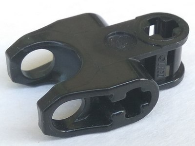 Technic, Axle Connector 2 x 3 with Ball Joint Socket - Closed Sides, Angled Forks with Open Axle Holes, 89652 Black U