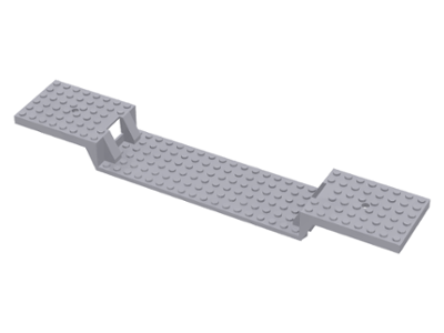 Train Base 6 x 34 Split-Level without Bottom Tubes, 87058 Light Bluish Gray U